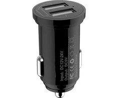 TECHLY Mini Car Charger 2 USB-A Prievadai 12W / 2.4A Juodas