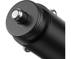 TECHLY mini automobilinis įkroviklis USB-A ir USB-C greitas įkrovimas 3.0 38W Juodas metalas