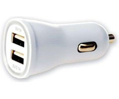 TECHLY 305281 Techly Automobilinis USB pakrovėjas 5V 1A/2.1A, 12/24V, du USB jungtys, baltas