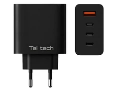 Teltech GaN USB / 3x USB-C 100W QC PD juoda TCH-08