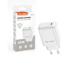 Teltech Įkroviklis jungiama į tinklą TYP-C 30W balta TCH-04