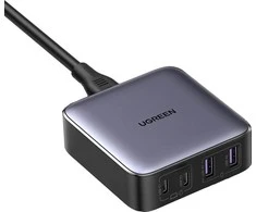 UGREEN CD327 Nexode įkroviklis, 2x USB-C, 2x USB-A, GaN, 65W (pilka)