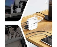 Unitek Įkroviklis stalinis GaN 100W 2xUSB-A 2xUSB-C balta