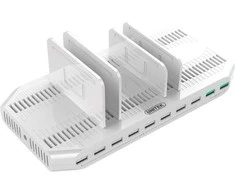 "UNITEK Y-2190A Unitek įkrovimo stotelė 10x USB 2,4A, 96W 2x QC3.0 Y-2190A"