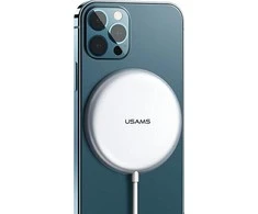 USAMS CD160 belaidis magnetinis įkroviklis 15W, Sidabrinis