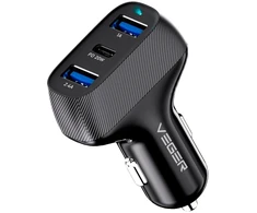 Įkroviklis Usams Ładowarki Veger CC271 Rigorous PD37W (2A1C) carcharger Juodas