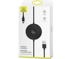 USAMS belaidis įkroviklis US-CC096 10W su kabeliu lightning juodos spalvos CC96WH01