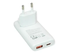 Įkroviklis Value Sieninis USB, kištukas EU/US, 2 prievadai (A+C), 65 W (19.99.1112)