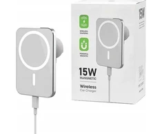 Įkroviklis Vega Įkroviklis BEZPRZEWODOWA 15W Automobilinis laikiklis BALTA MAGSAFE IPHONE / ANDROID>