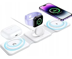 Įkroviklis Vega Įkroviklis MAGSAFE BEZPRZEWODOWA WIELOFUNKCYJNA 3w1 TELEFONAS Ausinės Laikrodis>