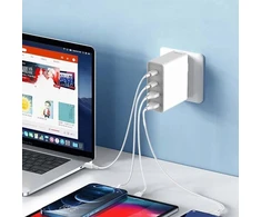 Įkroviklis Vega Įkroviklis SIECIOWA 130W GaN BALTA SOMOSTEL POWER DELIVERY Q24 2XPD + 2XUSB>