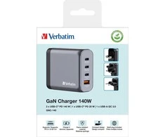 Verbatim GNC-140 įkroviklis 1x USB-A 3x USB-C 5 A (32203)