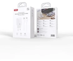 Įkroviklis XO Tinklo PD 20W 1x USB-C baltas + kabelis USB-C - USB-C (CE51)