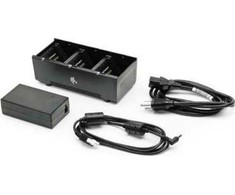 Zebra 3 slot battery charger; ZQ600, QLn and ZQ500 Series; Includes power supply and UK power cord