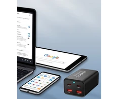 Įkroviklis Zenwire Maitinimo šaltinis 100 W GaN III Cube AC kabelis 2x USB-C 65 W 2x USB-A Zenwire YMS-608