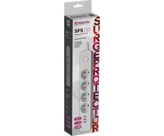 Ilgintuvas Defender SFS 133 1,5 m, 4 lizdai, 3x USB, baltas