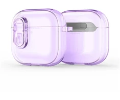iLike Dėklas austiń na Dux Ducis Apple AirPods Pro 3 PECL Series PC+TPU Cover su karabinu Violetinė