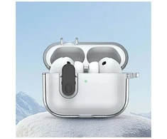 iLike Dėklas na ausinės Dux Ducis Apple AirPods Pro 3 PECL Series PC+TPU Cover su karabinu Juodas Clear