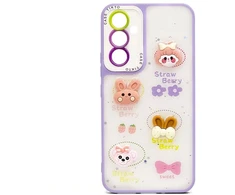 Dėklas iLike Apple iPhone 15 Pro užpakalinė dėklo dalis Epoxy cartoon cover šviesiai violetinė ILIAPP15PECL
