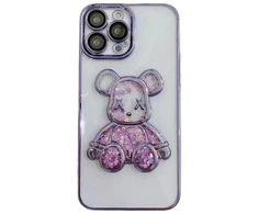 iLike Tylny pokrowiec Apple iPhone 15 Pro Max Silikoninis dėklas Print Desire Bear Violetinė ILIAPP15PMPDBPR