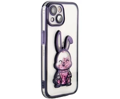 iLike Tylny pokrowiec Apple iPhone 15 Silikoninis dėklas Print Desire Rabbit Violetinė (ILIAPP15PDRPP)