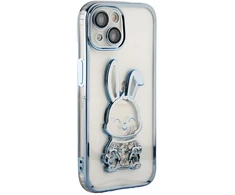 iLike Tylny pokrowiec Apple iPhone 15 Silikoninis dėklas Print Desire Rabbit Mėlyna ILIAPP15PDRPBL