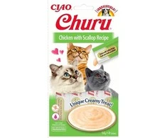 Katės Skanėstai - Inaba Churu Vištiena su Skumbrija 4x14 g