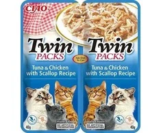 Kačių Skanėstas - INABA Twin Tuna Su Vištiena Ir Midijomis, 2x40g