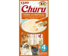 Kačių Skanėstai - Inaba Churu Vištiena su Jautiena 4x14 g
