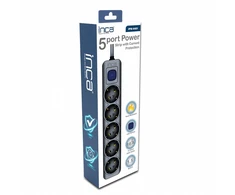 Inca INCA ilgintuvas IPW-44SY 5 lizdų, su LED apšvietimu. Juoda 1,5 m