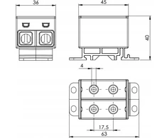 Incobex Elplast ENE-00171 Złączka szynowa 2-torowa 35mm2 mėlyna ZGX-2x35 mėlyna ENE-00171