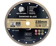 VIPER 230 mm plono pjovimo indiškas profesionalus deimantinis diskas