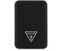 Indukcinis išorinis akumuliatorius Guess, grūdėtas trikampis, 5000mAh, 15W, USB-C, MagSafe, juodas