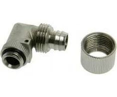 Inline Be gamintojo jungties 90 laipsnių G1/4 colio į 13/10 mm Ø kompaktiškas, sidabrinis