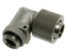 Inline Be gamintojo jungties 90 laipsnių G1/4 colio į 13/10 mm Ø kompaktiškas, sidabrinis