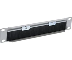 InLine® 10" cable entry plate with brush, 1U, RAL 7035 pilkas