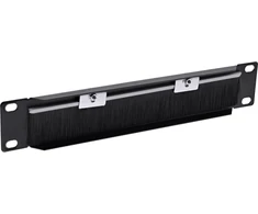 InLine® 10'' kabelių įvado plokštė su šepečiu, 1U, RAL 9005 juoda