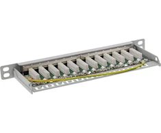 InLine® 10'' pach panel Cat.6A 0.5U 12 prievadų, šviesiai pilkas, RAL7035