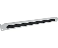 InLine® 19" cable entry plate with brush, 1U, RAL 7035 pilkas