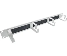 InLine® 19'' kabelių įvado plokštė su šepečiu, 1U, RAL 7035 pilka