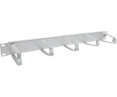 InLine® 19" Cable management panel, 5 large brackets, RAL7035, pilkas