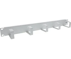InLine® 19" Cable management panel, 5 small brackets, RAL7035, pilkas