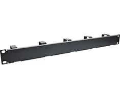 InLine® 19" Cable management panel, 5 small brackets, RAL9005, juodas