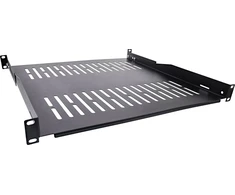 InLine® 19" lentyna, 450mm, 50kg, 1U, RAL 9005 juoda