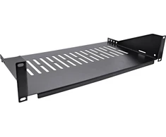 InLine® 19" shelf, 250mm, 20kg, 2U, RAL 9005 juodas