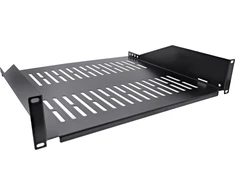 InLine® 19" shelf, 400mm 20kg, 2U, RAL 9005 juodas