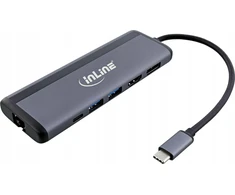 InLine® 8-in-1 USB-C multihub prijungimo stotis, HDMI, DisplayPort, USB 3.2, PD 3.0 100W, MST