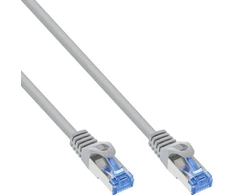 InLine 80er B-Pack Cat.6A S/FTP LSZH kabelis krosinis, CCA, pilkas, 1m