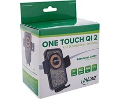 „InLine®“ automobilinis išmaniojo telefono laikiklis, ONE TOUCH QI 2, universalus, belaidis įkroviklis