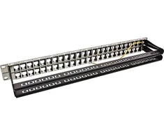 InLine® Tuščias pataisų skydas 19'' 48 prievadų RJ45 Keystone moduliams 1U juodas